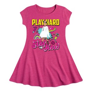 Girls' - Nickelodeon - Play Hard Slay Hard Fit & Flair Cap Sleeve Dress - 1 of 2