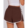 Imily Bela Womens Pleated Workout Shorts with Contrast Stitch Quick Dry Gym Running Shorts Elastic Waist - 2 of 4