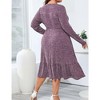 MISSKY Women's Plus Size Dresses Long Sleeves Crew Neck Casual Ribbed Knit Sweater Loose Flowy Dress with Pockets - 2 of 4