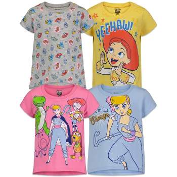 Disney Pixar Toy Story Bo Peep Jessie Girls 4 Pack T-Shirts Little Kid to Big Kid