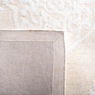 Ivory and Beige Handmade Tufted Wool Square Rug