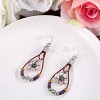 Boho Flower Earrings, Vintage Dangle Drop Handmade Nature Stone Earrings Bohemian Vintage Floral Dangle Dangling Country Concert Outfits Accessories - 4 of 4