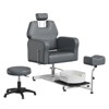 Reclining Pedicure Chair with Stool, Footrest & Massage Foot Basin, 360 Swivel Hydraulic Pedi Chair - 2 of 4