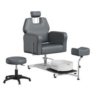 Pedicure Spa Chair with Hydraulic Lift, Reclining, Adjustable Footrest, 360° Swivel for Nail Tech, No Plumbing, Vibration - 1 of 4