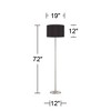 Possini Euro Design Meridian Modern 72" Tall Floor Lamp Brushed Nickel Metal Light Blaster LED Black Drum Shade for Living Room Bedroom - 4 of 4
