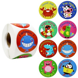 Wrapables Animal Sticker Roll, Stickers for Sealing Cards, Envelopes, Gift Boxes, Festive Party Favors (500pcs) - 1 of 4