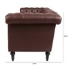 GDFStudio Orel 83.66'' 3-Seater Mid-Century Modern Faux Leather Upholstered Tufted Sofa - 4 of 4