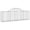 vidaXL Galvanized Iron Arched Gabion Basket, Decorative and Sound-Insulating Garden Barrier with Durable Construction and Wide Application, Silver - 2 of 4