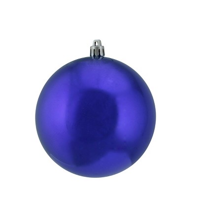 Vickerman Shiny Cobalt Blue Shatterproof Christmas Ball Ornament 4" (100mm)