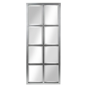 17" x 42" Stryker Windowpane Framed 8-Pane Wall Mirror Silver - Kate and Laurel: Beveled, Easy Mount - 1 of 4