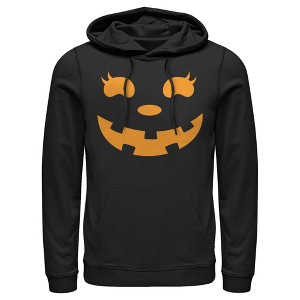 Men's CHIN UP Halloween Jack o' Lantern Face Pull Over Hoodie - 1 of 4