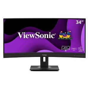ViewSonic VG3456CA 34 Inch 21:9 Ultrawide QHD 4K Curved Monitor with Advanced Ergonomics, 100W USB C, Docking Built-In, HDMI, DisplayPort, and USB Hub - 1 of 4