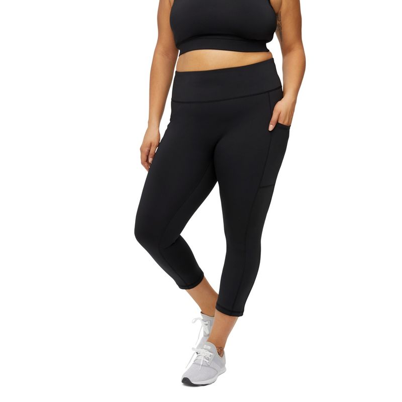 TomboyX Workout Leggings, 3/4 Capri Length High Waisted Active Pants For Women, 4 of 7