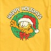 Men's - Garfield - Happy Holidays Wreath Christmas Short Sleeve Graphic T-Shirt - 2 of 4