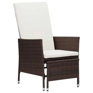 vidaXL Stylish 2 Piece Patio Lounge Set - Comfortable Poly Rattan Armchair and Table Set with Cushions - Brown/Cream - Perfect for Outdoor Relaxation - 1 of 4