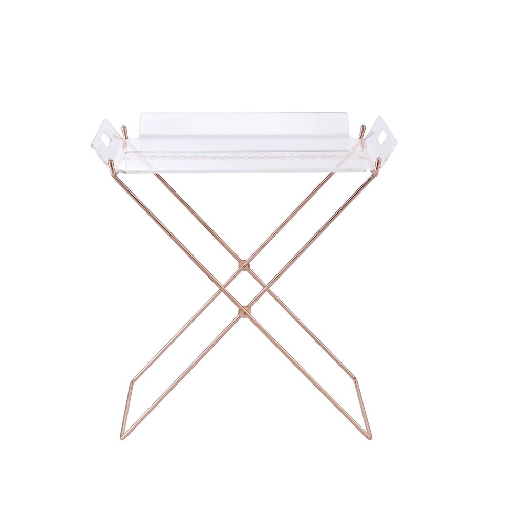 Acme Furniture Cercie Bar Serving Cart Clear Acrylic/Copper Finish