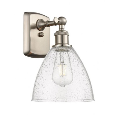 Bristol Glass - 1 Light Wall Sconce In Industrial Style-11.25 Inches Tall and 8 Inches Wide