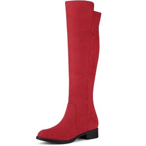 Allegra K Women's Halloween Side Zipper Chunky Heels Knee High Boots - 1 of 4