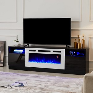 AMERLIFE TV Stand with Fireplace, LED Light Entertainment Center - 1 of 2