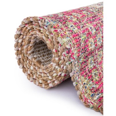 Ivory Rectangular Handmade Cotton Chenille Area Rug