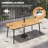 Pellebant 1.8m Patio Dining Table 4-6 People Durable WPC Tabletop Aluminum Frame Indoor/Outdoor Dining Table for Backyards Poolside Gardens - 2 of 4