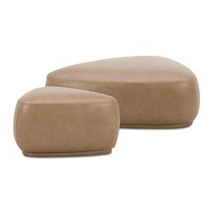 Jennifer Taylor Home Pebble 44" & 26" Rounded Triangle Cocktail Ottoman Set - 1 of 4