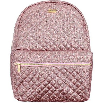 Packed Party Backpack; Women's Small Fashion Shoulder Book Bag; Trendy Look for Ladies at School, Work, and Travel (Pink Glitter Party)