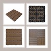 11 PCS 11.7" X 11.7" Square Plastic Wood Deck Tiles, Outdoor Terrace Flooring，Light Brown - 3 of 4