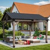 Aoodor 10 x 12 ft Wooden Frame Gazebo with Galvanized Metal Hardtop Roof, Outdoor Patio Gazebo with Charging Socket for Patio - 4 of 4