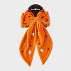 Halloween Ghost and Stud Charm Hair Bow Clip - Orange - 2 of 3