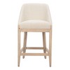 HomeRoots 27" Beige and Natural Fabric and Solid Wood Counter Height Bar Chair - 4 of 4