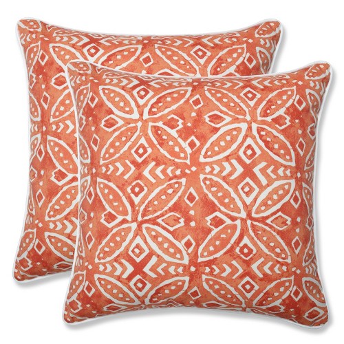 18.5" 2pk Merida Pimento Throw Pillows Orange - Pillow Perfect