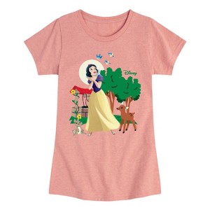 Girls' - Disney Princess - Snow White and Animal Friends Fitted Short Sleeve Graphic T-Shirt - 1 of 4