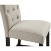 Roundhill Furniture Leviton Solid Wood Tufted Asons Counter Height Stool, Tan, Set of 2 - 2 of 3