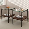 NicBex Set of 2 Rectangle Tempered Glass Coffee Table with Storage Layer,Modern End Table,Center Table for Living Room - 2 of 4