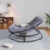 Rocking Chair Indoor,Papasan Rocking Chair Outdoor,Lounge Chair with Cushion,Comfy Reading Chairs for Bedroom, Living Room, Garden, Lawn - 2 of 4