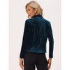 INSPIRE CHIC Women's Notched Lapel Long Sleeve Office Button Velvet Suit Blazer - 4 of 4