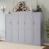 Full Size Murphy Wall Bed with Built-In Wardrobes, Space-Saving Foldable Wooden Platform Bedframe for Guest Room or Bedroom-The Pop Home - 3 of 4