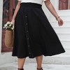 Clearlove Women's Vintage Skirts Stretch High Waist A-Line Flared Pleated Midi Skirts with Pockets & Buttons - 4 of 4