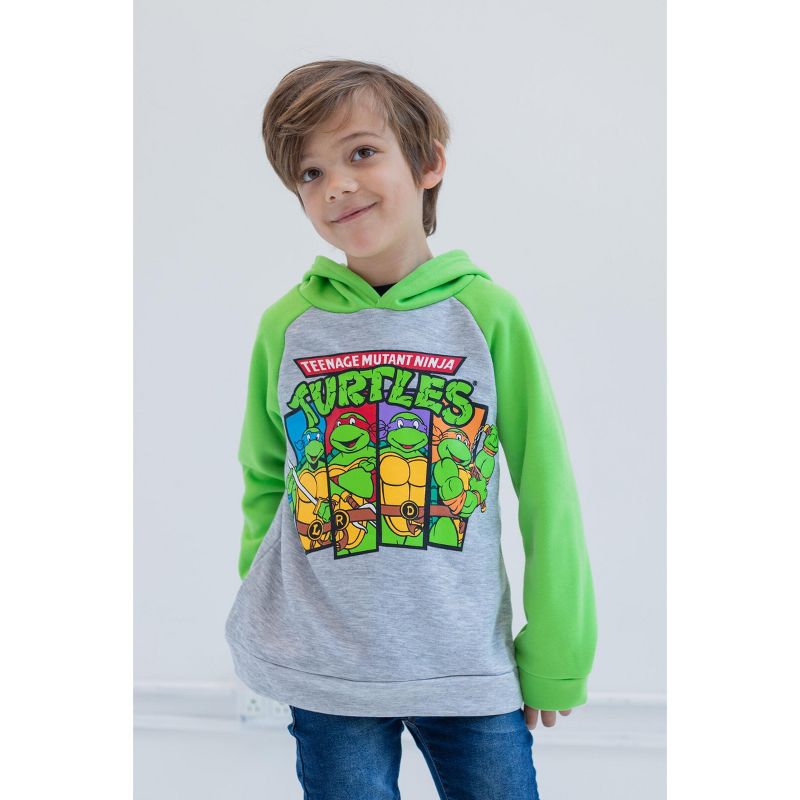 Teenage Mutant Ninja Turtles Donatello Leonardo Michelangelo Raphael Fleece Pullover Hoodie Toddler to Big Kid, 2 of 5