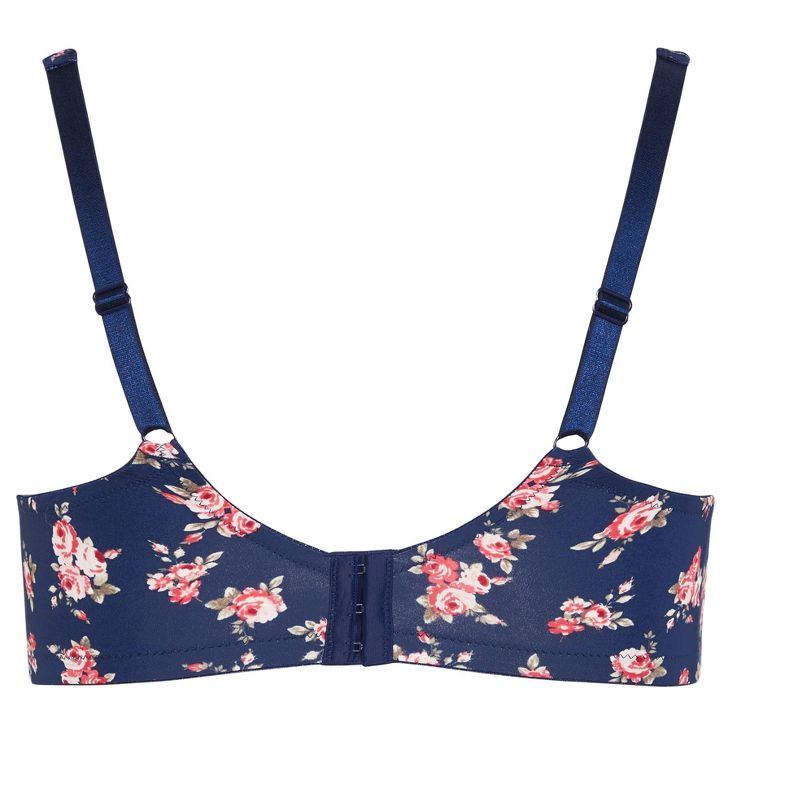 Women's Plus Size Soft Caress Print Bra - navy floral | AVENUE, 4 of 4
