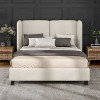 HOMES: Inside + Out Queen Shellsea Modern Boucle Upholstered Platform Bed with Wingback Headboard - 3 of 4
