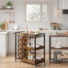 Whizmax Bar Cart, 3 Tier Bar Carts for The Home, Rolling Bar Cart with Wheels, Drink Cart with Wine Rack & Wine Glass Holder Up to 24 for Kitchen - 3 of 4