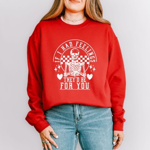 Simply Sage Market Valentine Feelings Skeleton Sweatshirt - 1 of 4