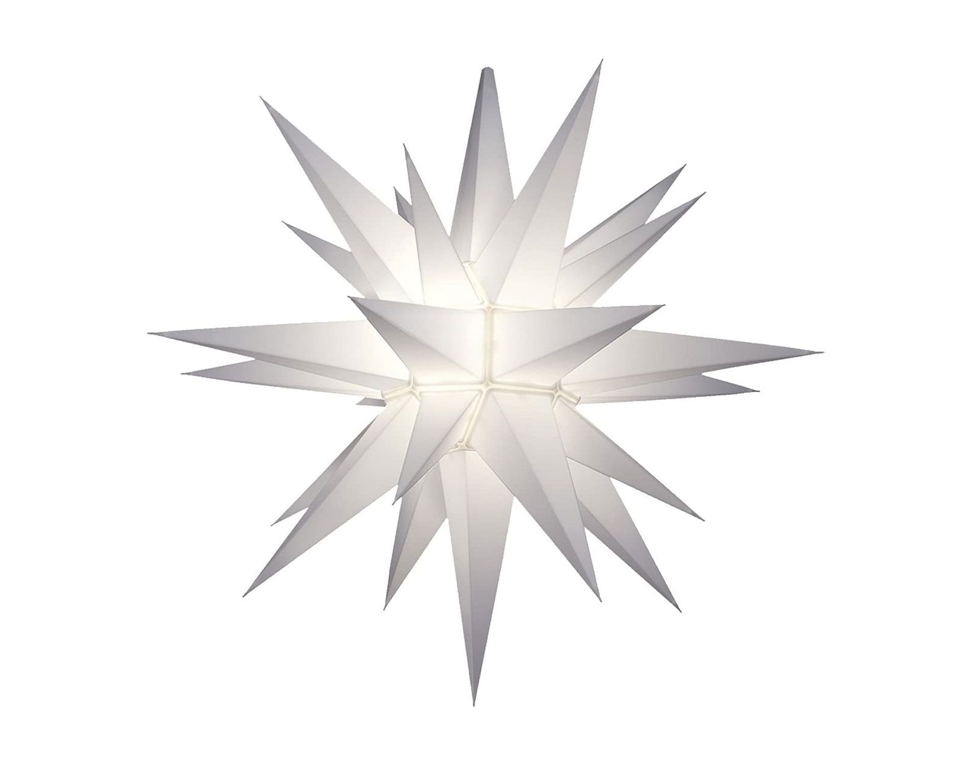 Keystone Holiday Outdoor 21 Inch Diameter Illuminated Prelit LED Christmas Advent Star Light Holiday Decoration w/ Twist & Lock Design, White