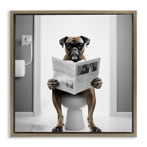 Stupell Industries Boxer Dog & Newspaper, 18" x 18" - 1 of 4
