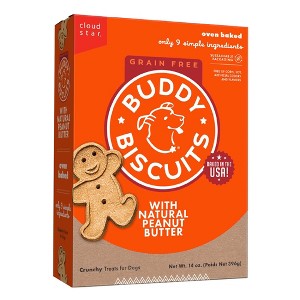 Buddy Biscuits Grain-Free Oven baked Treats with Peanut Butter Dry Dog Treats - 14oz - 1 of 4