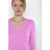 JENNIE LIU Women's 100% Pure Cashmere Long Sleeve Pullover V Neck Sweater - 2 of 2