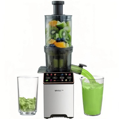 WHALL® Cold Press Juicer Machine with Touchscreen, Slow Masticating Machines with 4.5" Extra Large Feed Chute, Reverse Function, Soft & Hard Models