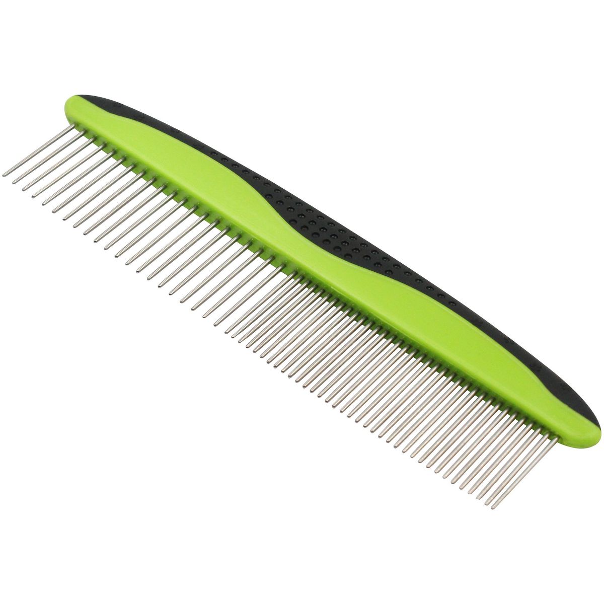 Pet Life Grip Ease Wide and Narrow Tooth Grooming Pet Comb, Green